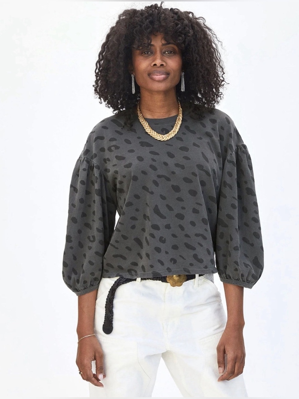 Drop Shoulder Tee by Clare V XL Faded Black Jag